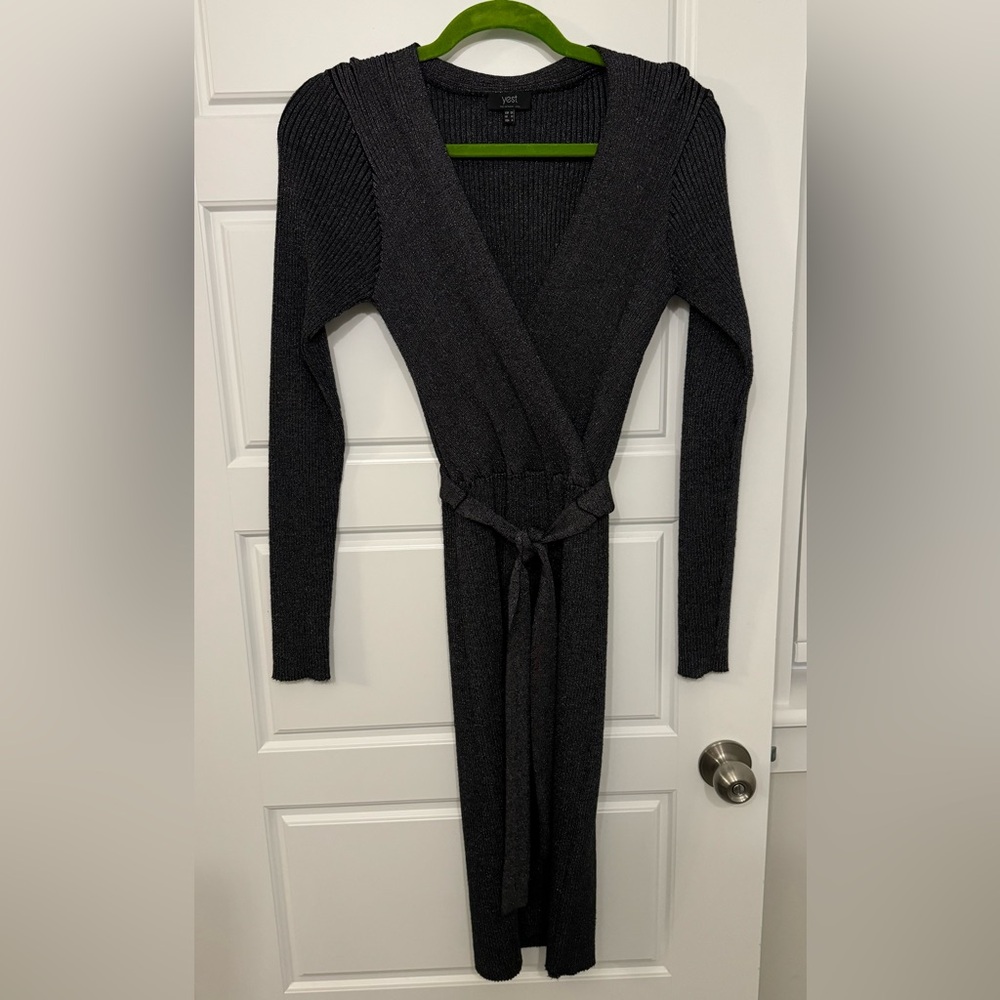Sparkle Knit Wrap Dress with Belt